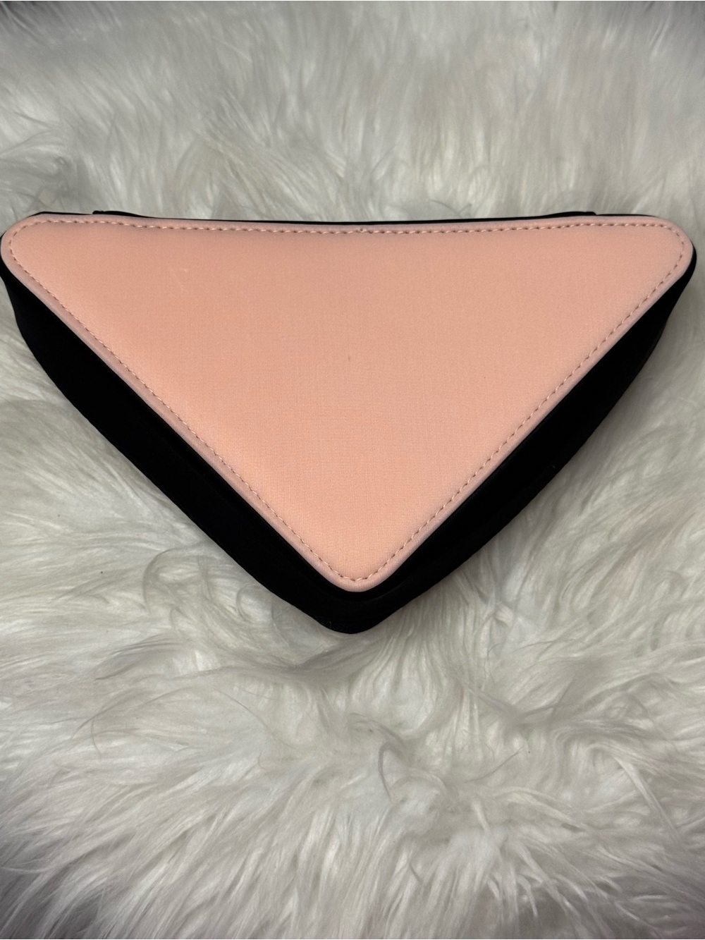 New Arrivals! Prada Beauty Pale Pink & Black Triangular Cosmetic Case . - Picture 10 of 10